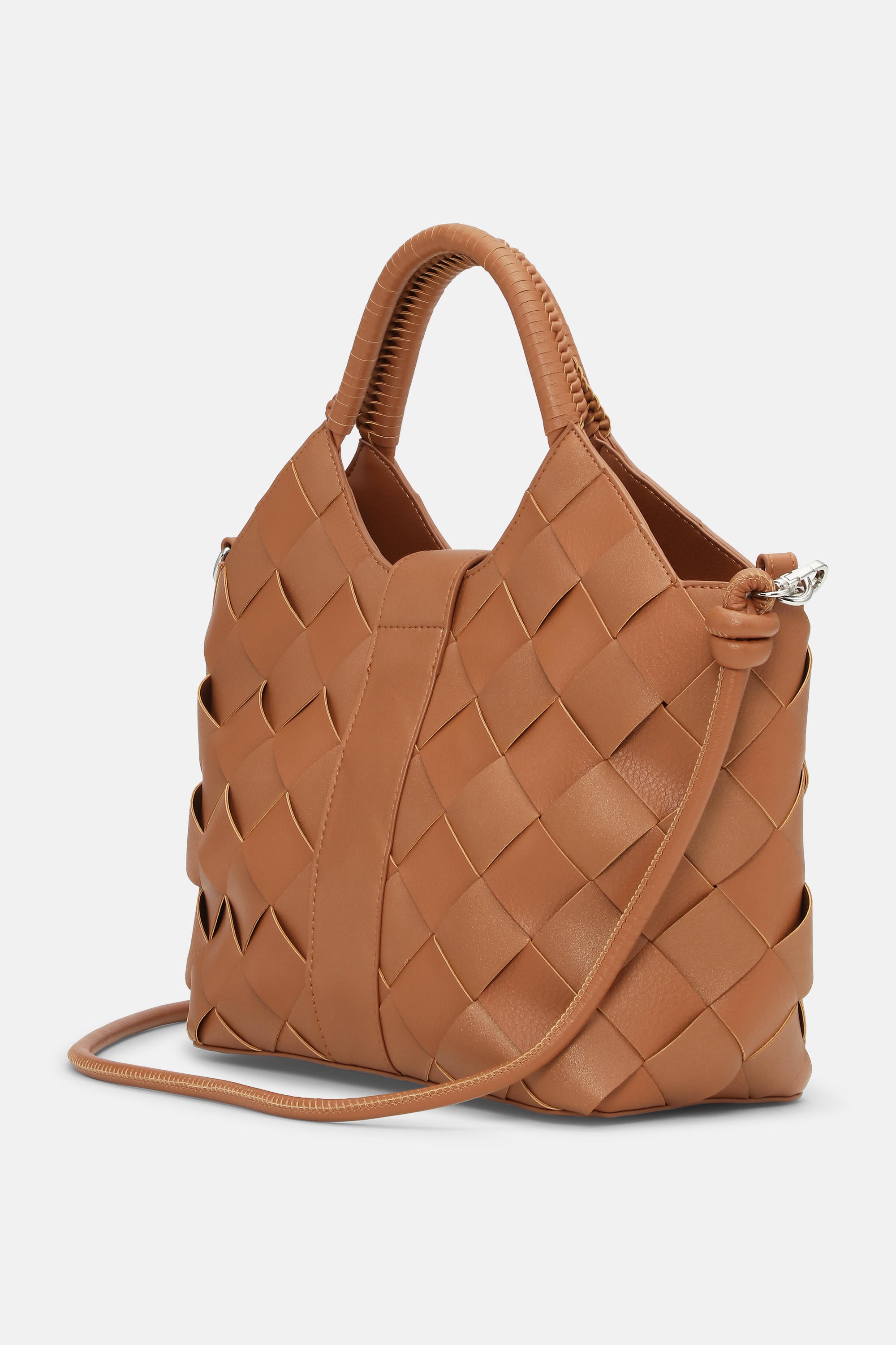 Braided Handbag - Cognac